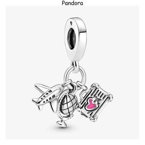 Pandora Travel Charm with Airplane and Suitcase